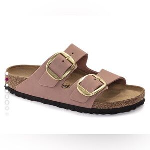 Birkenstock Arizona Big Buckle Silver Buckle Leather Sandals